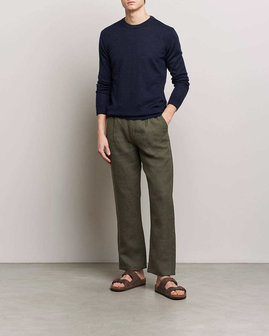 Herren | Pullover | KnowledgeCotton Apparel | Regular Merino Knit Crew Neck Total Eclipse