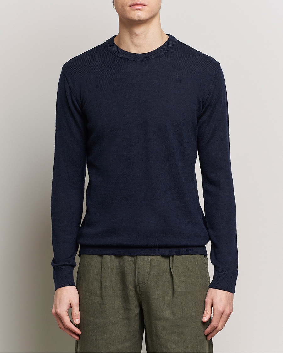Herren | Pullover | KnowledgeCotton Apparel | Regular Merino Knit Crew Neck Total Eclipse