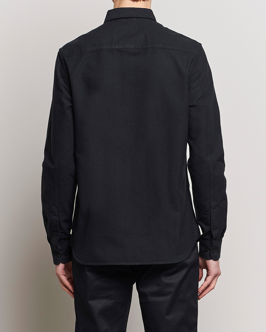 Herren | Hemden | KnowledgeCotton Apparel | Harald Small Owl Regular Oxford Shirt Jet Black