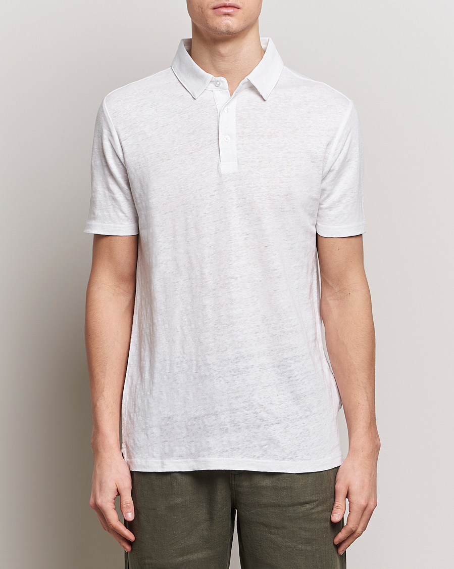 Herren | Poloshirt | KnowledgeCotton Apparel | Regular Linen Polo Bright White