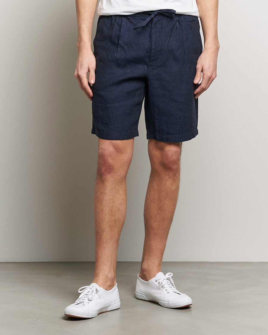 Herren | Shorts | KnowledgeCotton Apparel | Loose Linen Shorts Total Eclipse