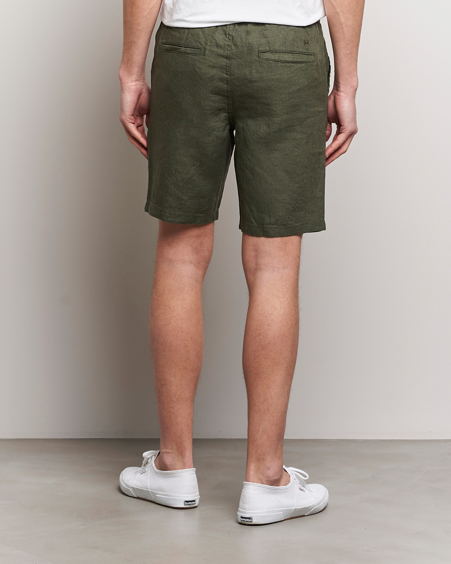 Herren | Shorts | KnowledgeCotton Apparel | Loose Linen Shorts Burnt Olive