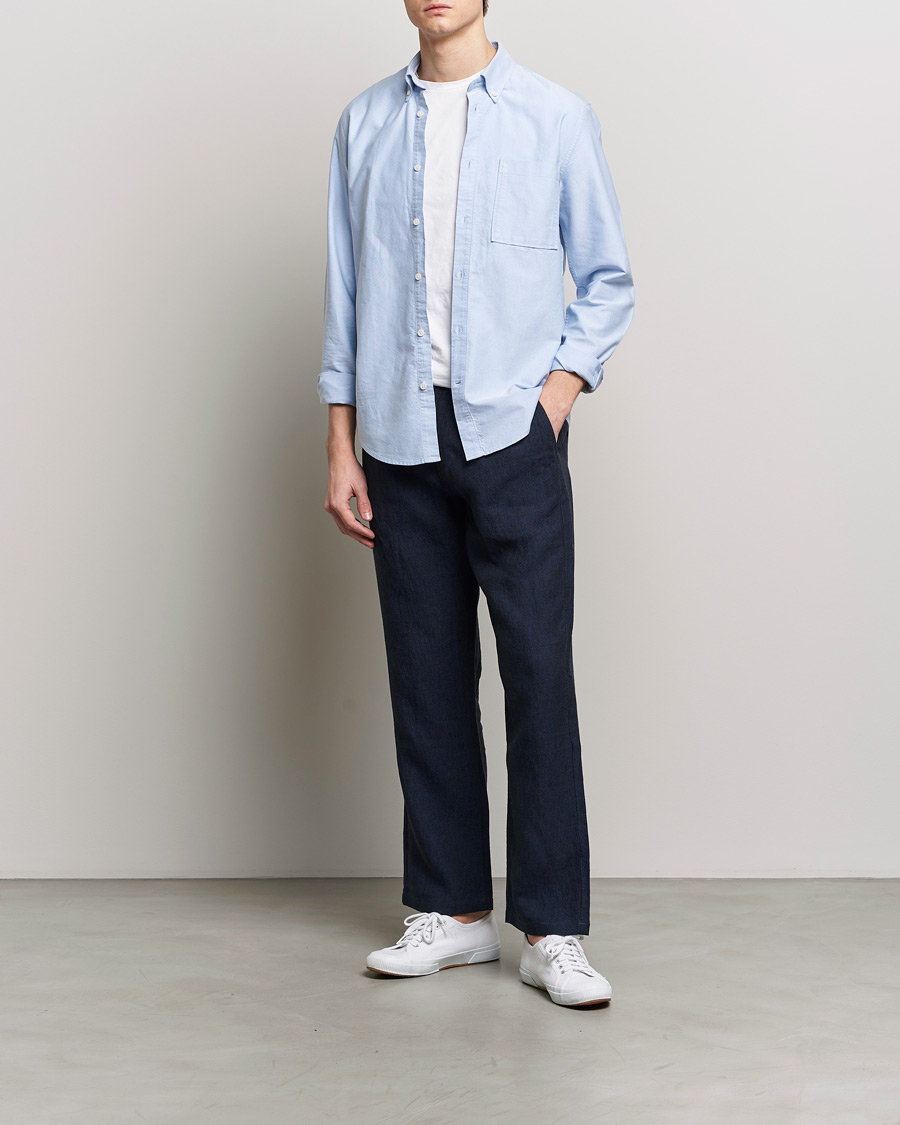 Herren | Hosen | KnowledgeCotton Apparel | Loose Linen Pants Total Eclipse