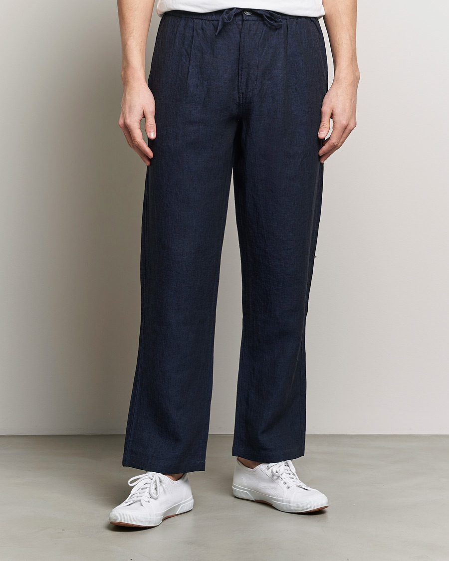 Herren | Hosen | KnowledgeCotton Apparel | Loose Linen Pants Total Eclipse