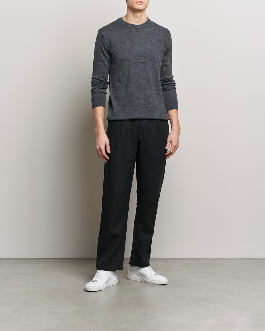Herren | Hosen | KnowledgeCotton Apparel | Loose Linen Pants Black