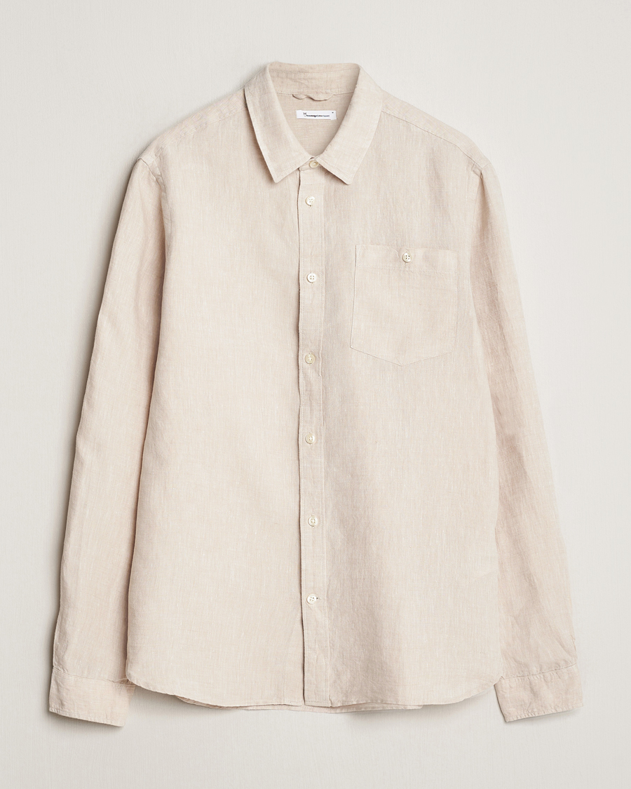 Herren | Hemden | KnowledgeCotton Apparel | Regular Linen Shirt Light Feather Grey