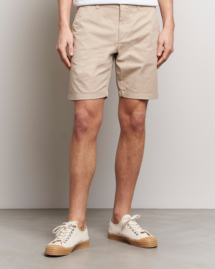 Herren | Shorts | KnowledgeCotton Apparel | Regular Chino Poplin Shorts Light Feather Grey