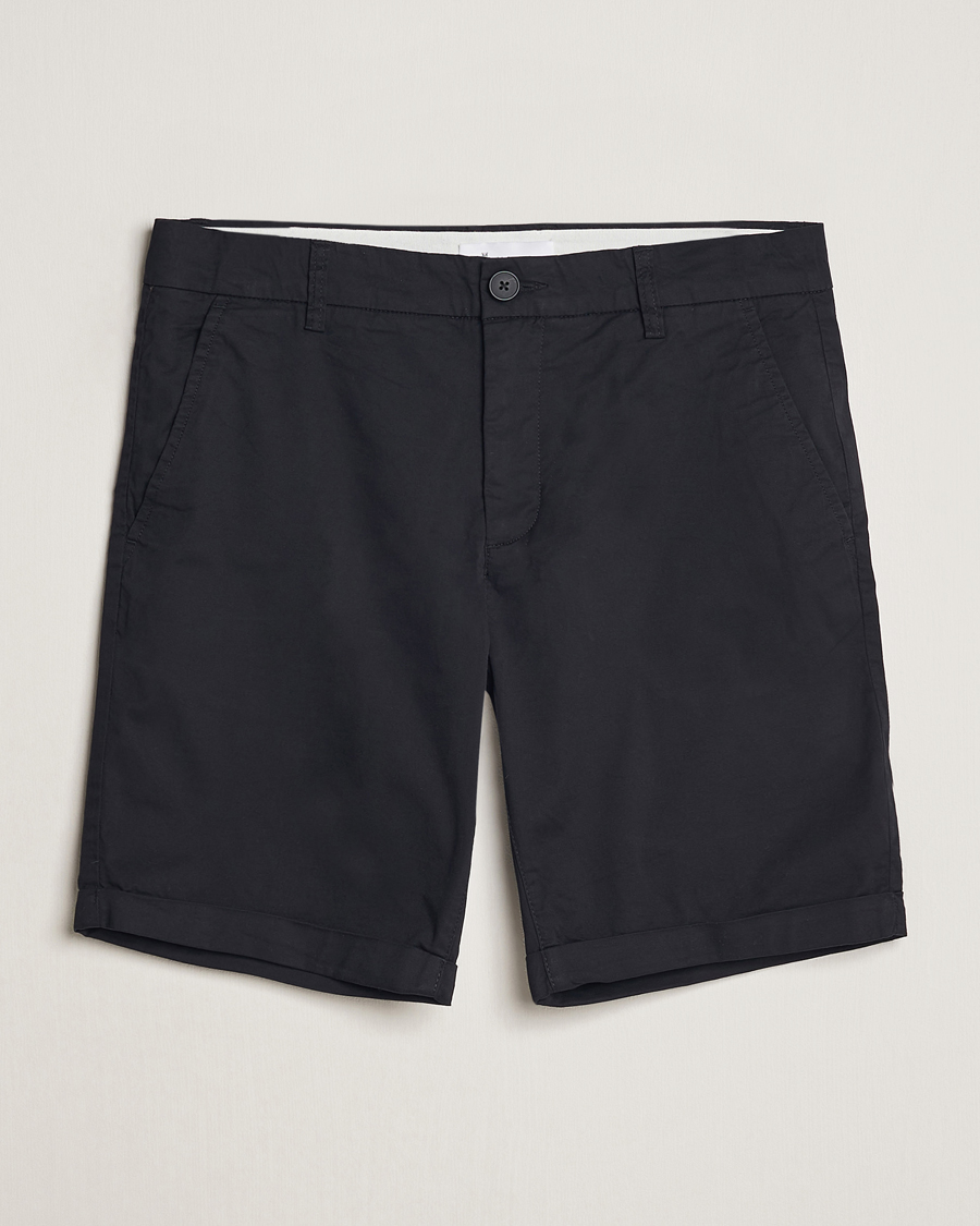 Herren | Shorts | KnowledgeCotton Apparel | Regular Chino Poplin Shorts Jet Black