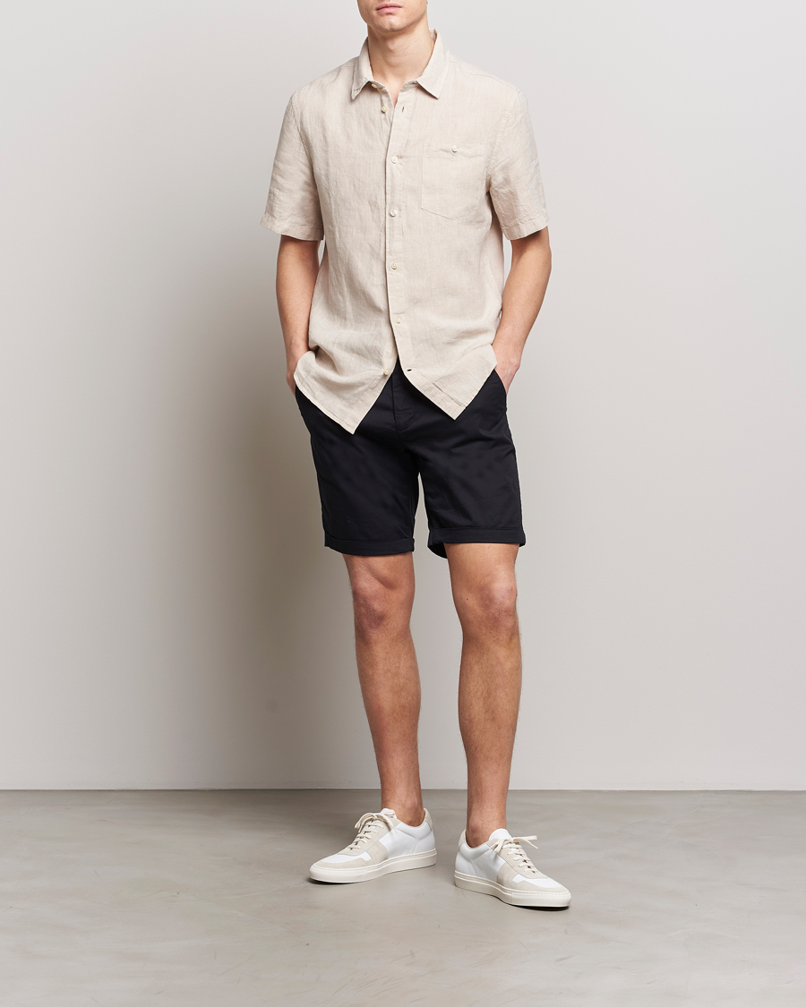 Herren | Shorts | KnowledgeCotton Apparel | Regular Chino Poplin Shorts Jet Black