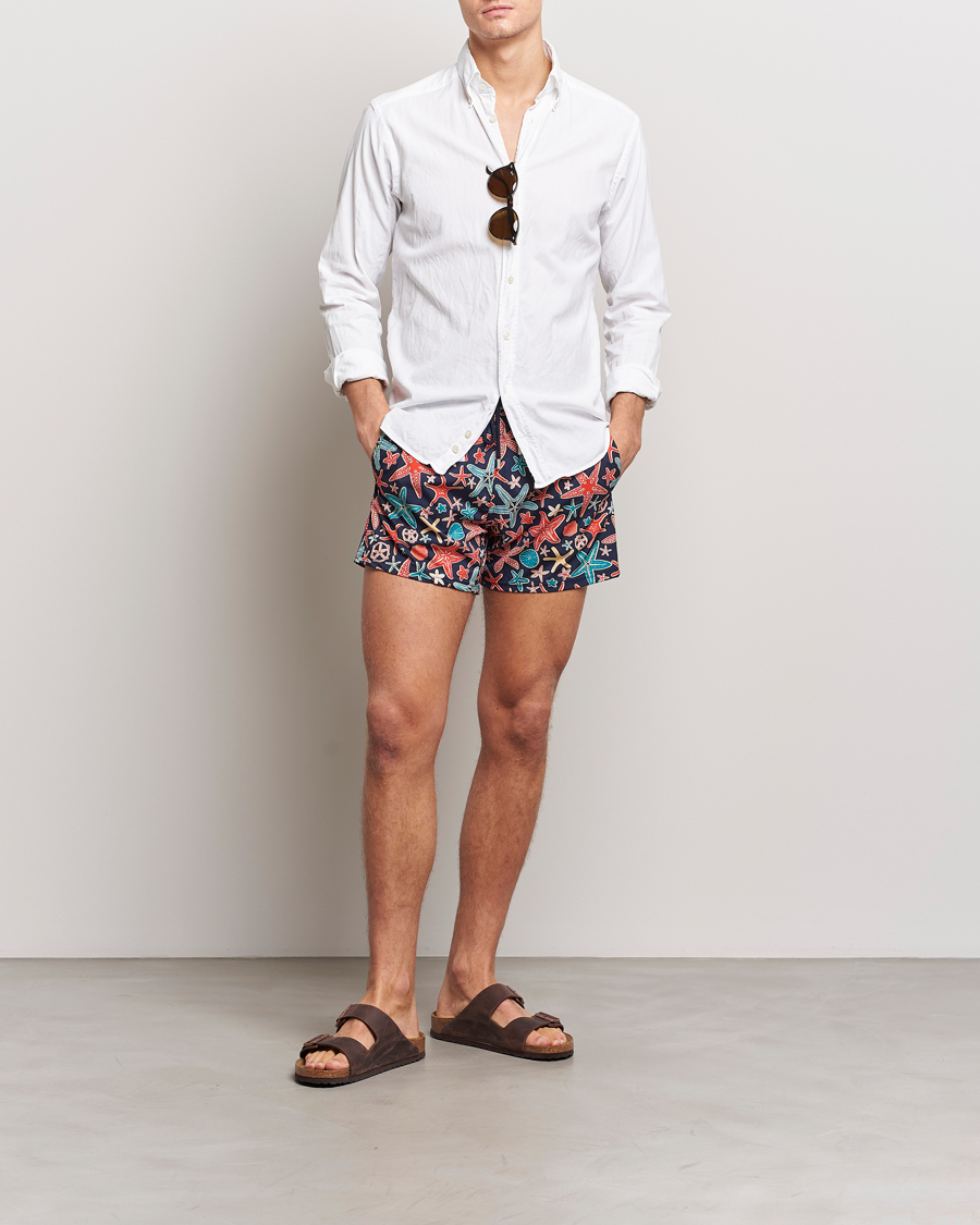 Herren | Badehosen | Vilebrequin | Moorise Holistarfishes Swim Shorts Bleu Marine