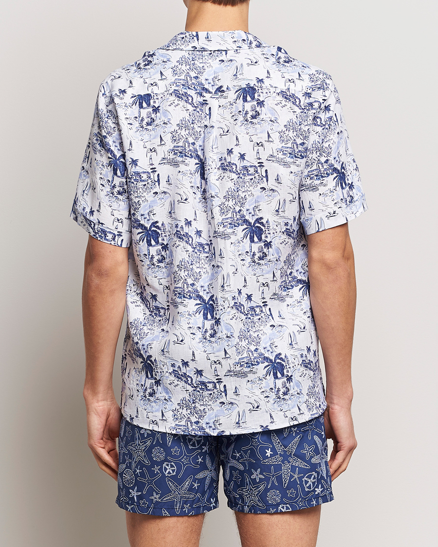 Herren | Hemden | Vilebrequin | Charli Riviera Linen Short Sleeve Shirt Encre