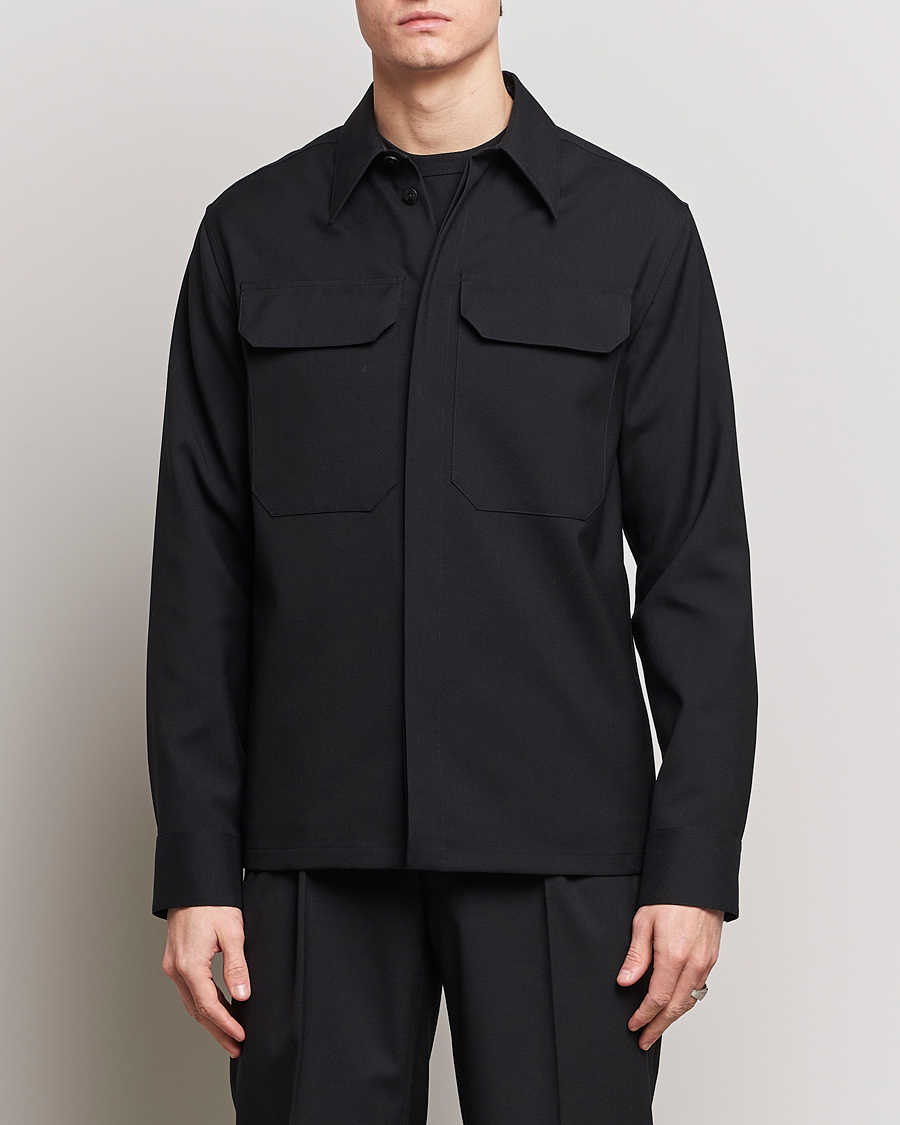 Men | Overshirts | Jil Sander | Double Pocket Overshirt Black