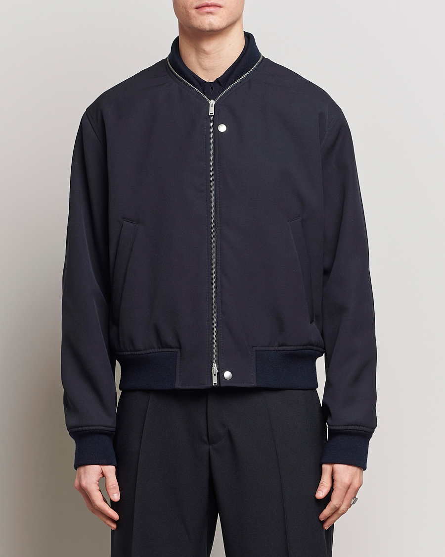 Men | Clothing | Jil Sander | Wool Gabardine Bomber Jacket Navy