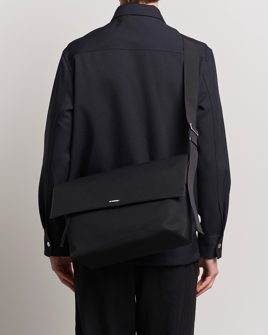 Herren | Jil Sander | Jil Sander | Canvas/Leather Cross Body Bag Black