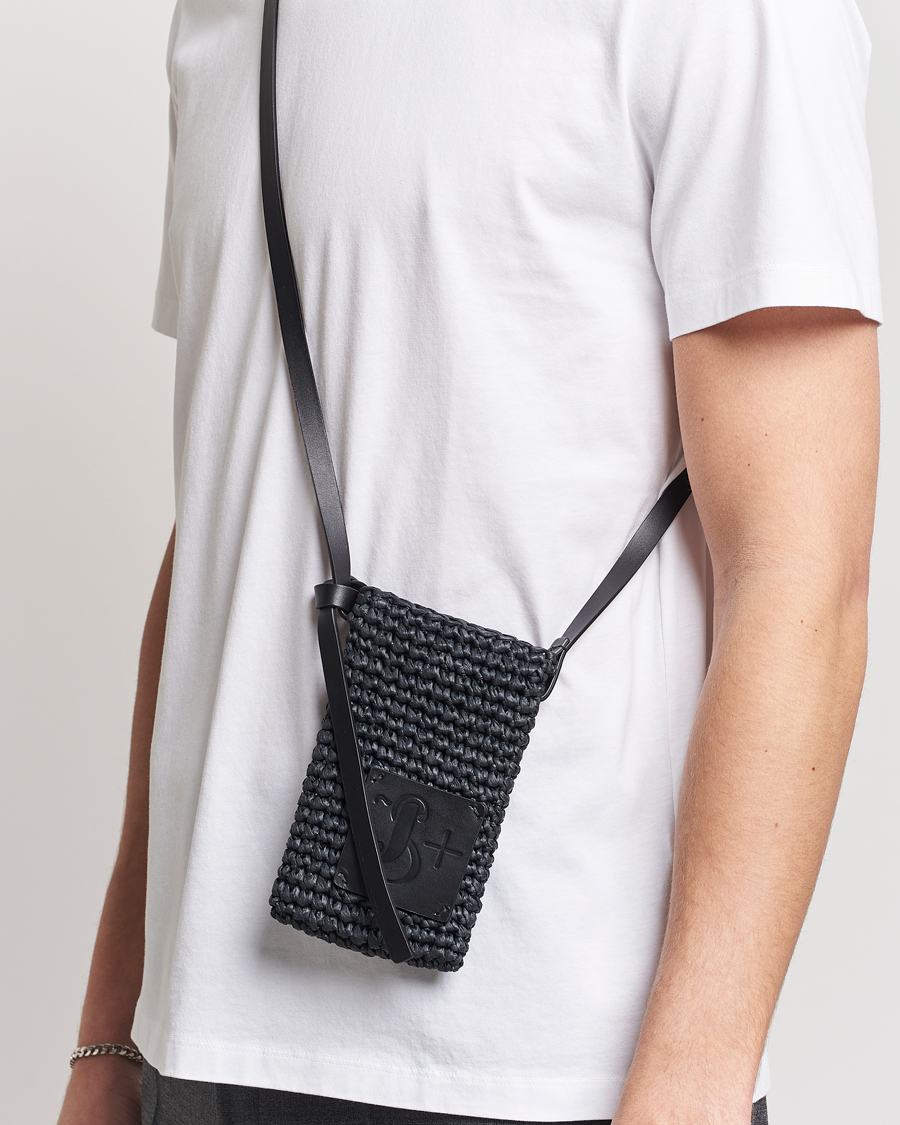 Jil Sander Crochet Phone Pocket Black