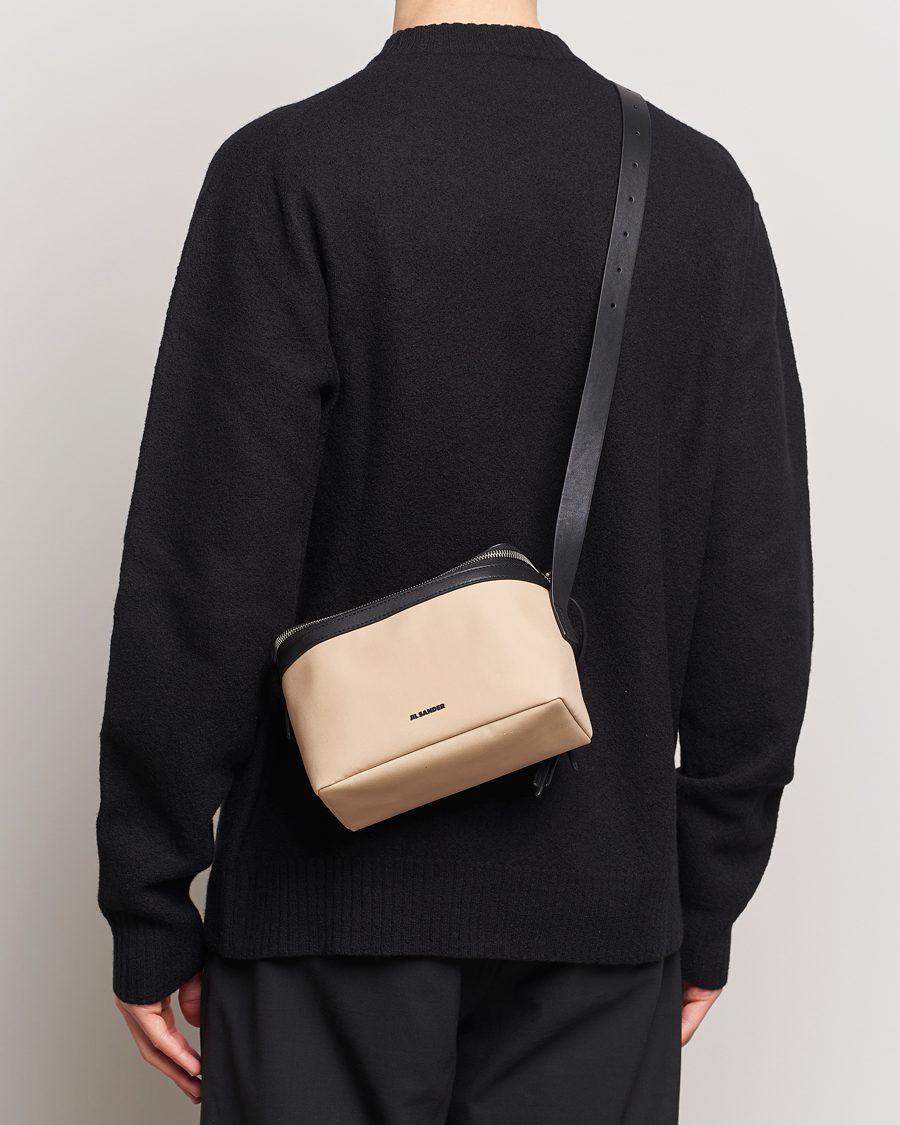 Jil Sander Cotton Nappa Cross Body Bag Dark Sand