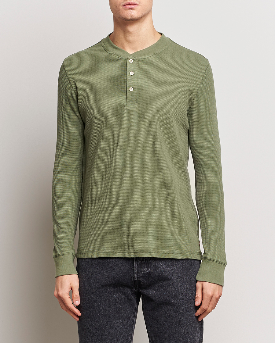 Herren | Granpa-Shirt | Levi's | Thermal Henley Bluish Olive