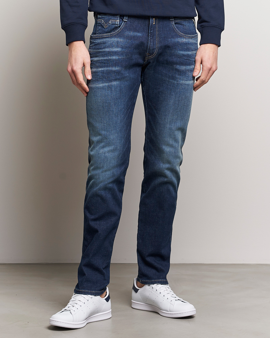 Herr | Jeans | Replay | Anbass Hyperflex Dust Wash Jeans Dark Blue