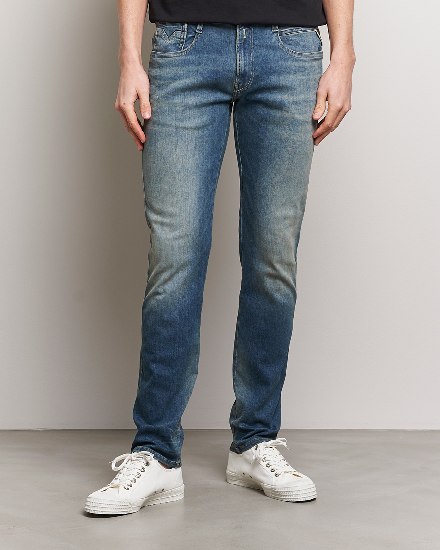 Herren | Treue-Rabatt für Stammkunden | Replay | Anbass Hyperflex Dust Wash Jeans Medium Blue