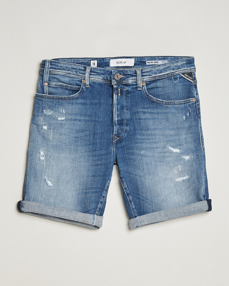 Herren | Shorts | Replay | RBJ981 10 Year Wash Denim Shorts Medium Blue