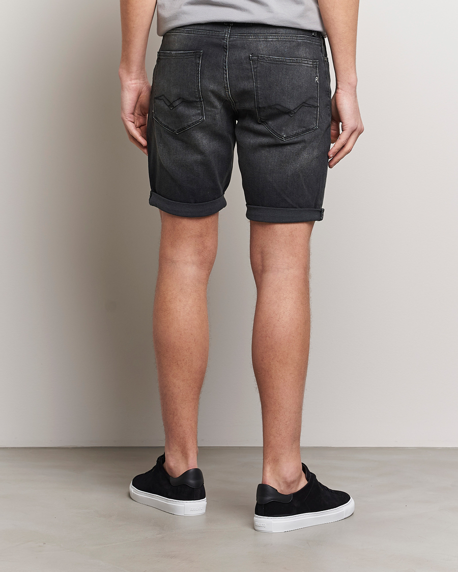 Herren | Shorts | Replay | RBJ981 Super Stretch Bio Denim Shorts Washed Black