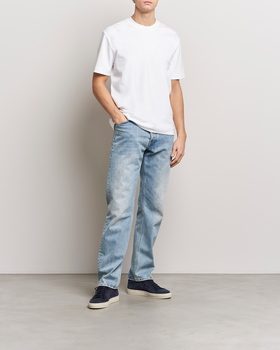 Herren | T-Shirts | Sunspel | Heavyweight Mock Neck T-Shirt White