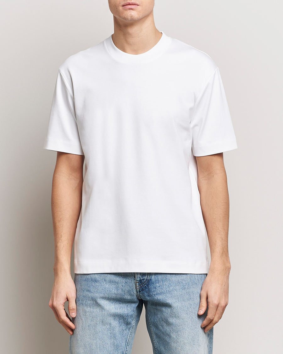 Herren | Best of British | Sunspel | Heavyweight Mock Neck T-Shirt White