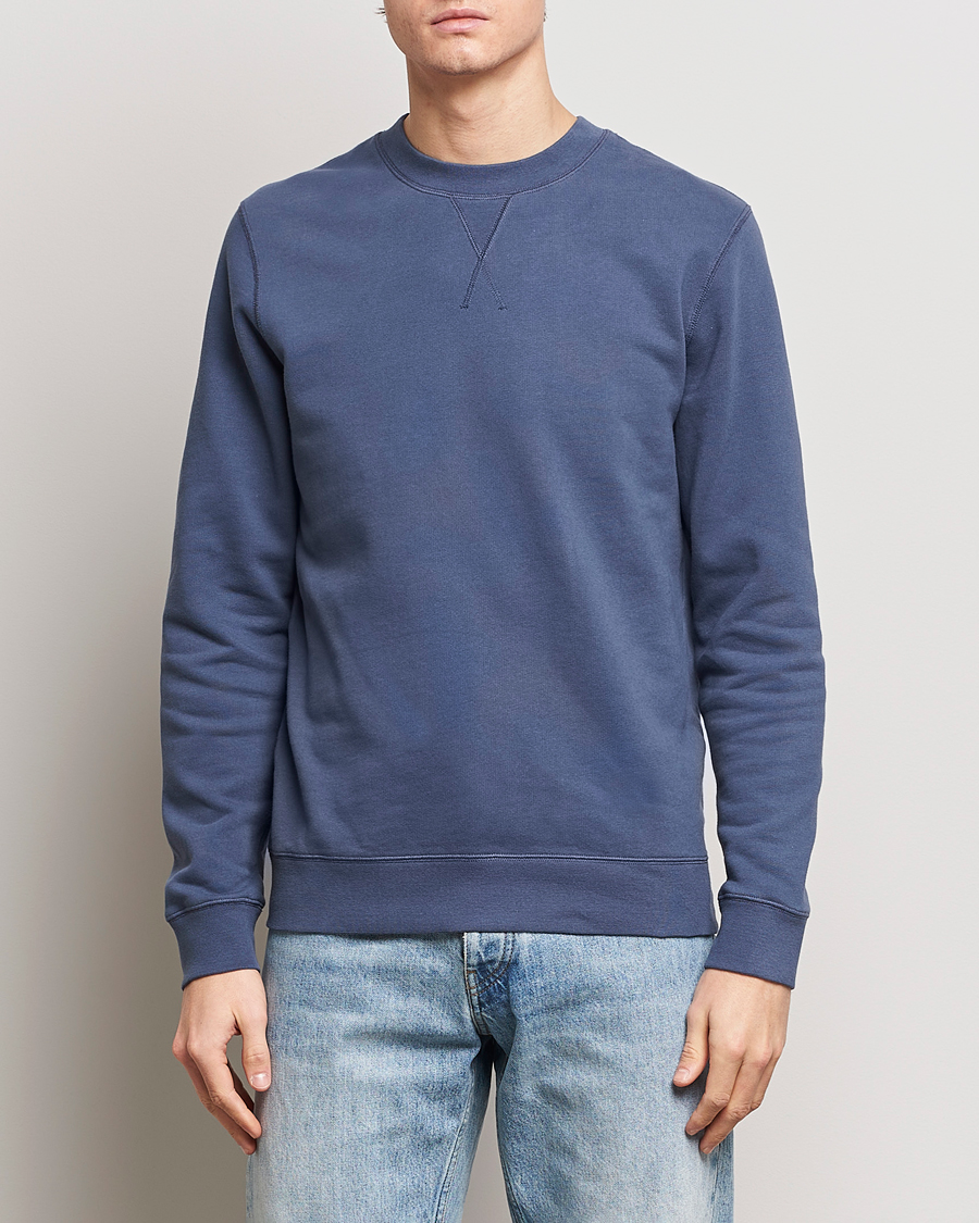 Herren | Sweatshirts | Sunspel | Loopback Sweatshirt Slate Blue