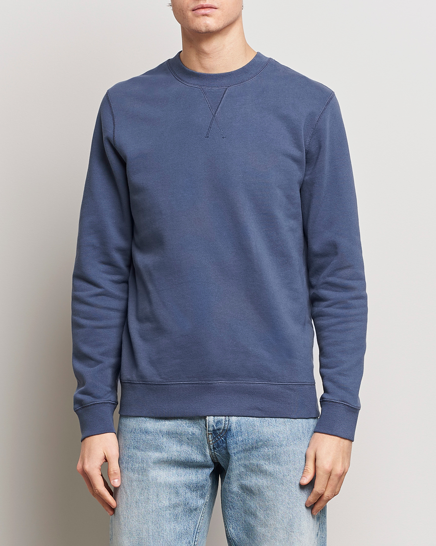 Herr | Sunspel | Sunspel | Loopback Sweatshirt Slate Blue