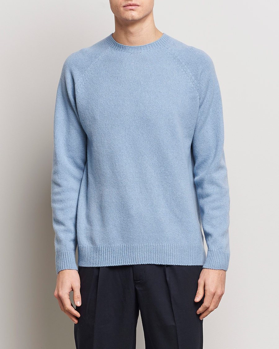 Herren | Kleidung | Sunspel | Lambswool Crew Neck Sky Blue