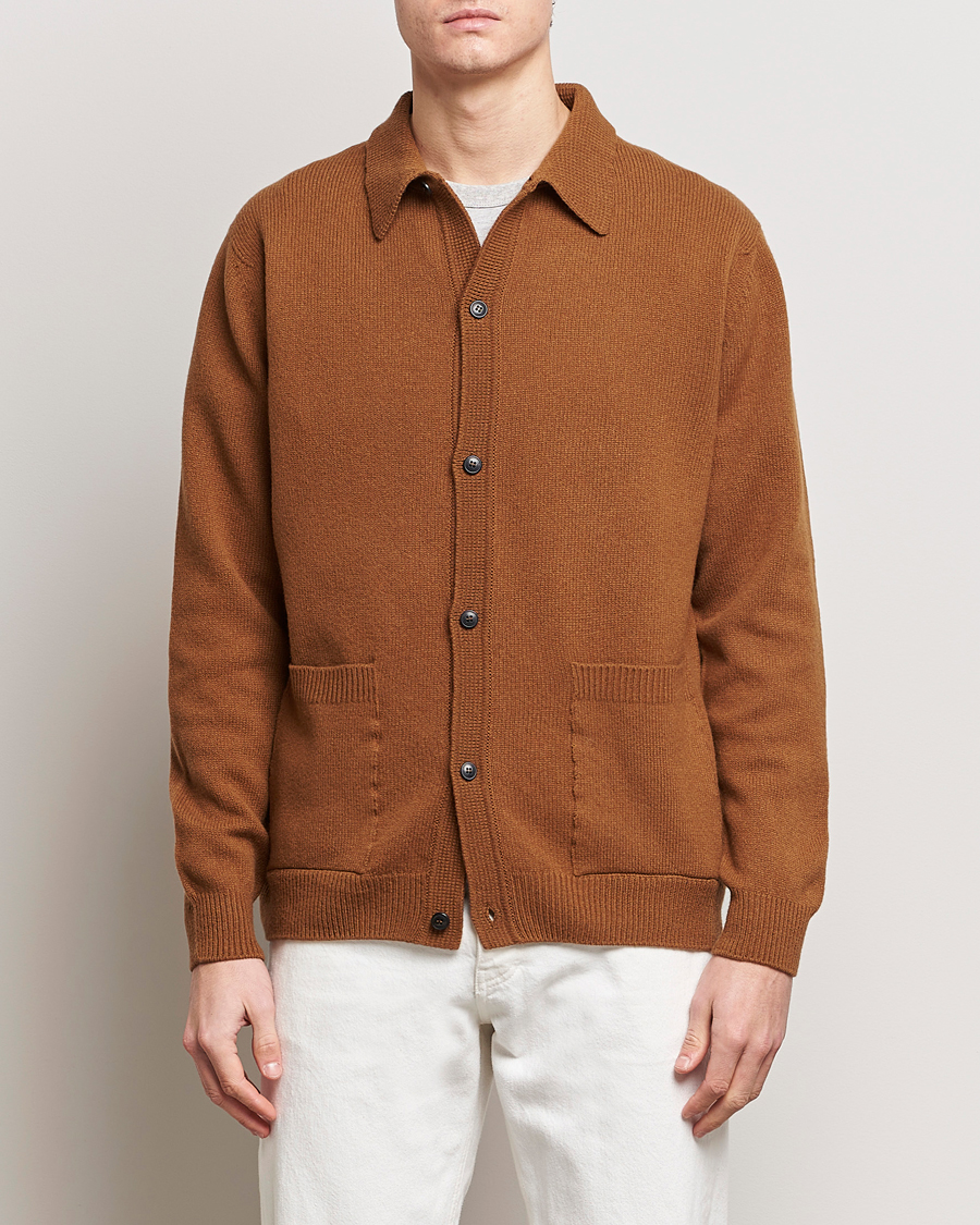 Herren |  | Sunspel | Lambswool Jacket Dark Camel