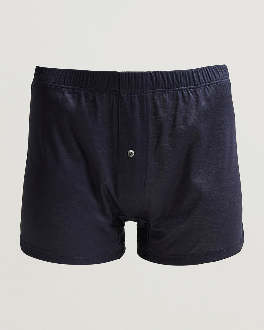 Herren | Unterwäsche | Zimmerli of Switzerland | Sea Island Cotton Boxer Shorts Navy