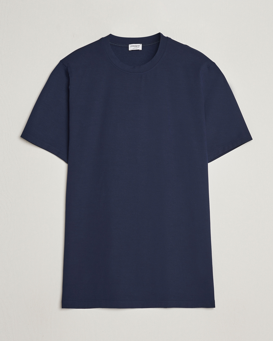 Herren | T-Shirts | Zimmerli of Switzerland | Pureness Modal Crew Neck T-Shirt Navy