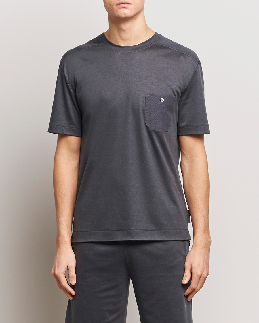 Herren | Schlafanzüge & Bademäntel | Zimmerli of Switzerland | Cotton/Modal Crew Neck Loungwear T-Shirt Phantom