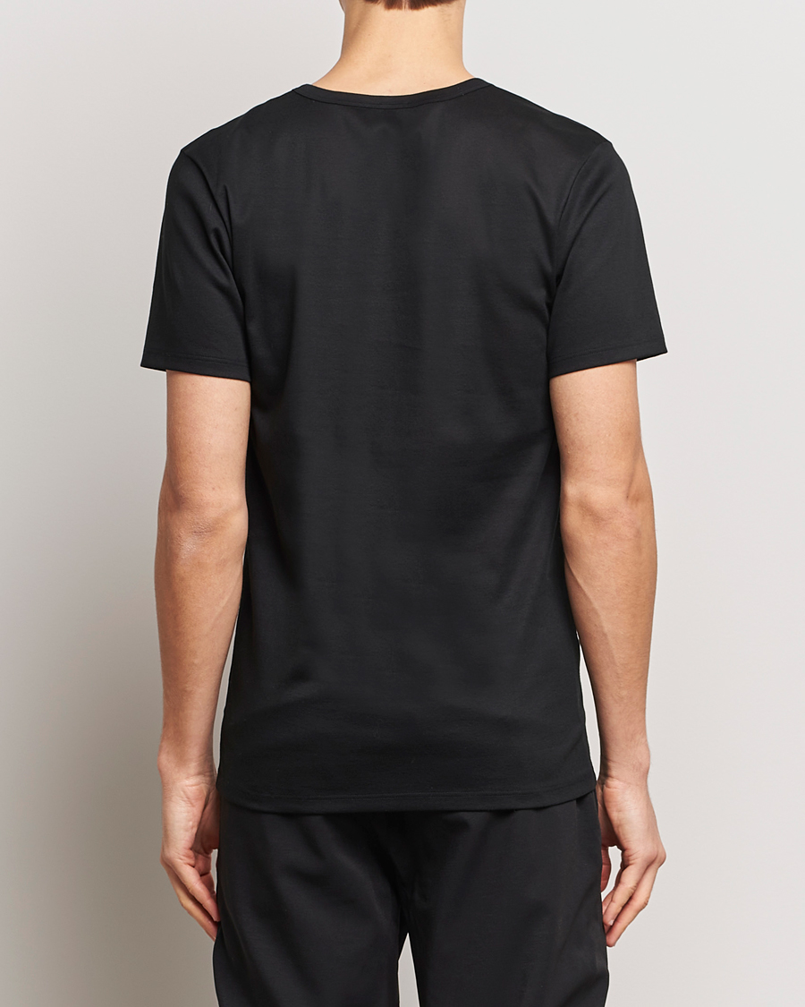 Herren | T-Shirts | Zimmerli of Switzerland | Mercerized Cotton Crew Neck T-Shirt Black
