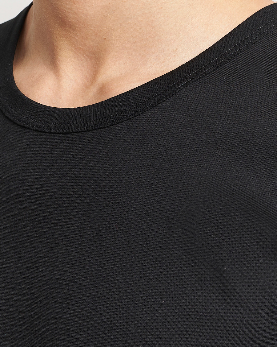 Herren | T-Shirts | Zimmerli of Switzerland | Mercerized Cotton Crew Neck T-Shirt Black