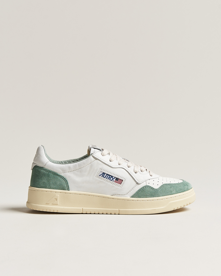 Herren | Autry Medalist Low Goat/Suede Sneaker White/Military | Autry | Medalist Low Goat/Suede Sneaker White/Military