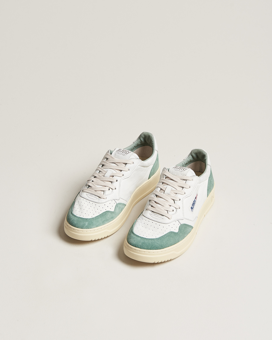 Herren | Wildlederschuhe | Autry | Medalist Low Goat/Suede Sneaker White/Military