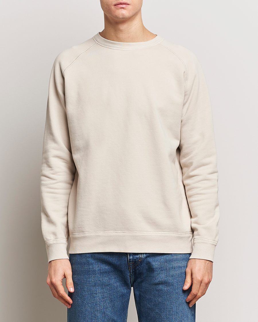 Herren |  | Massimo Alba | Freesport Fleece Cotton Sweatshirt Light Beige