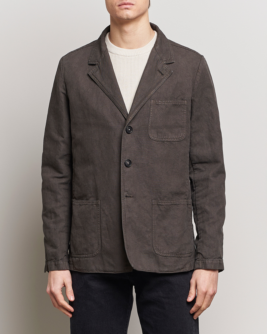 Herren | Contemporary Creators | Massimo Alba | Baglietto Washed Cotton Work Jacket Dark Brown