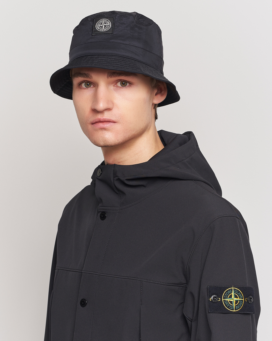 Men | Accessories | Stone Island | Logo Bucket Hat Black