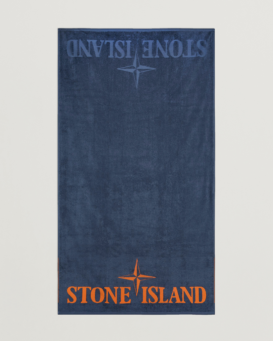Herren | Stone Island Cotton Terry Beach Towel Dark Blue | Stone Island | Cotton Terry Beach Towel Dark Blue
