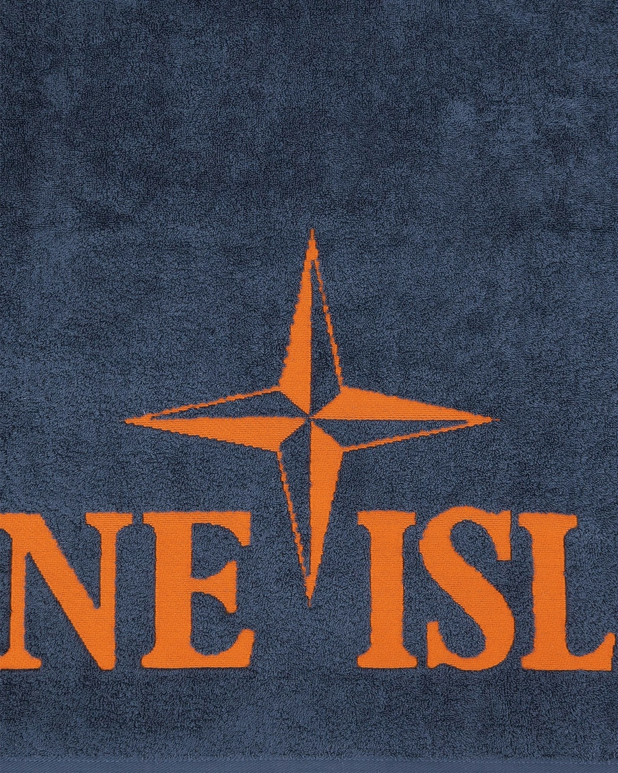Men | Stone Island | Stone Island | Cotton Terry Beach Towel Dark Blue