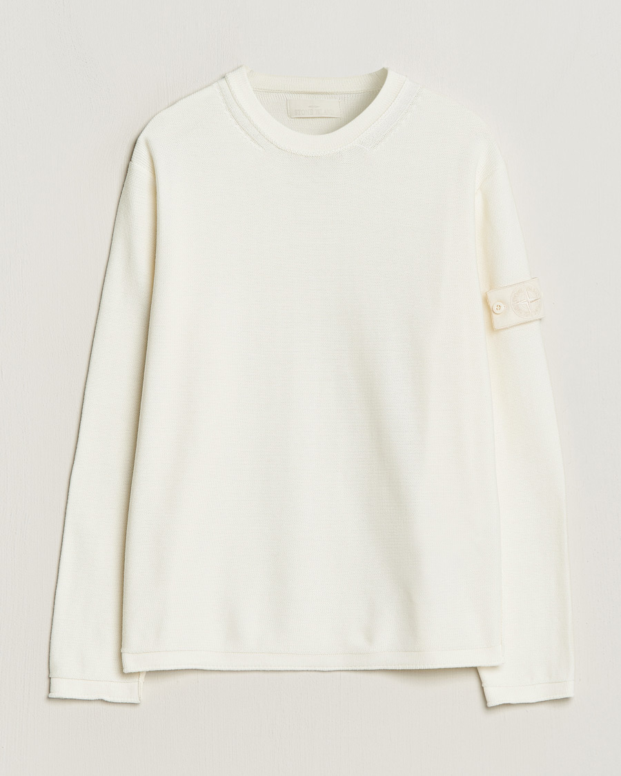 Herren | Pullover | Stone Island | Ghost Knitted Cotton/Cashmere Sweater Natural Beige