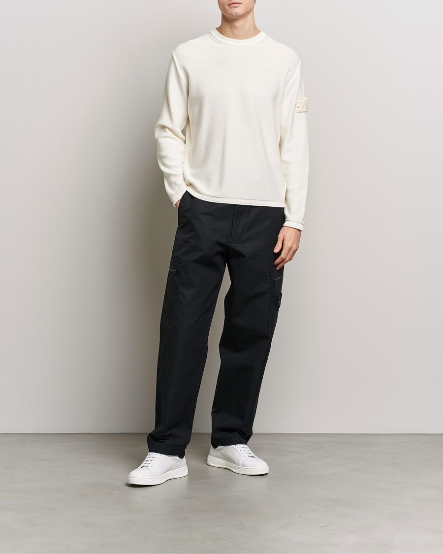 Herren | Pullover | Stone Island | Ghost Knitted Cotton/Cashmere Sweater Natural Beige