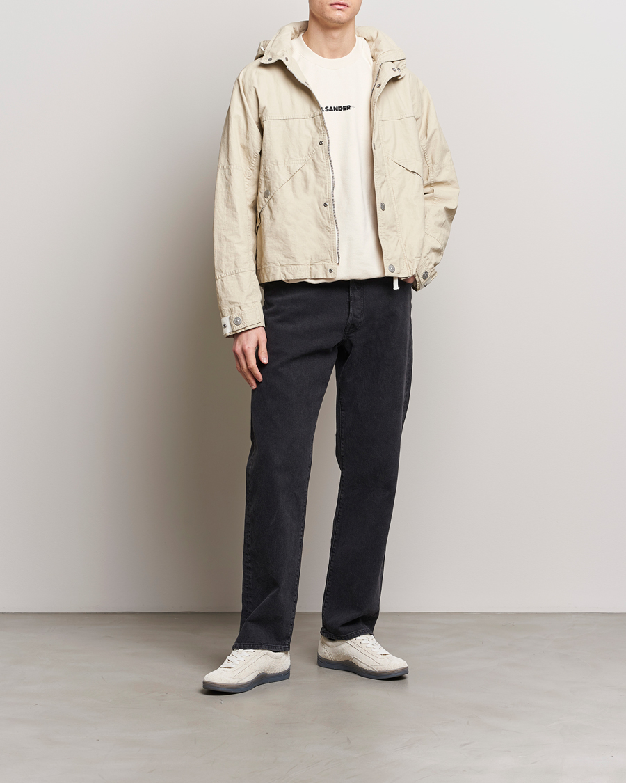 Herren | Jacken | Stone Island | Marina Pleated Linen Hood Jacket Natural Beige