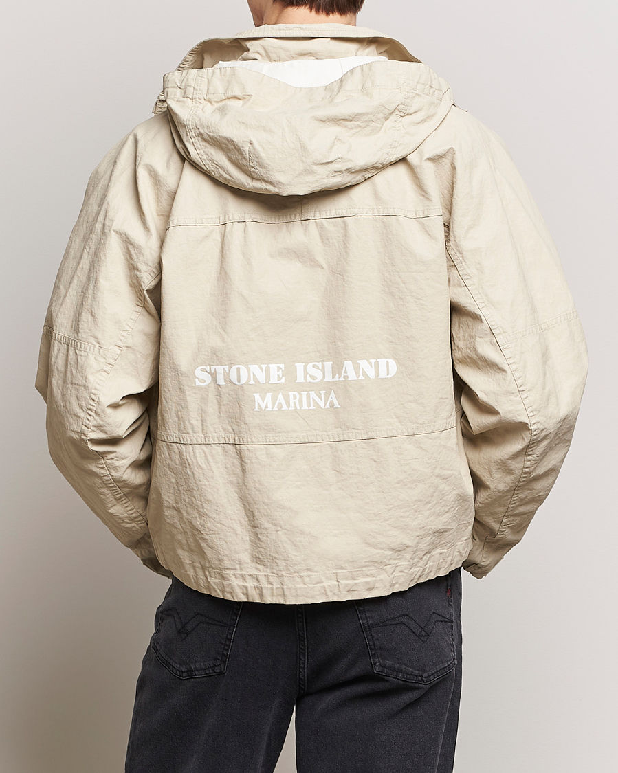 Herren | Jacken | Stone Island | Marina Pleated Linen Hood Jacket Natural Beige