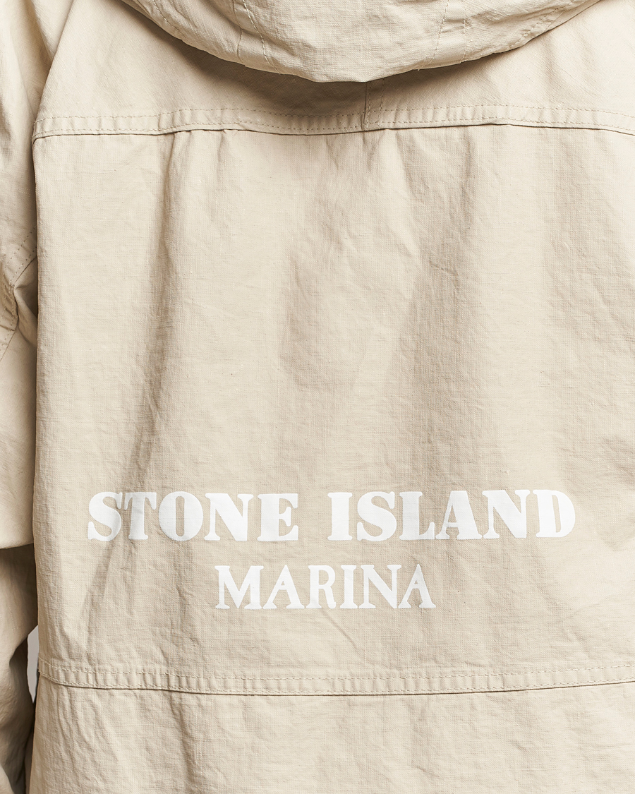 Herren | Jacken | Stone Island | Marina Pleated Linen Hood Jacket Natural Beige