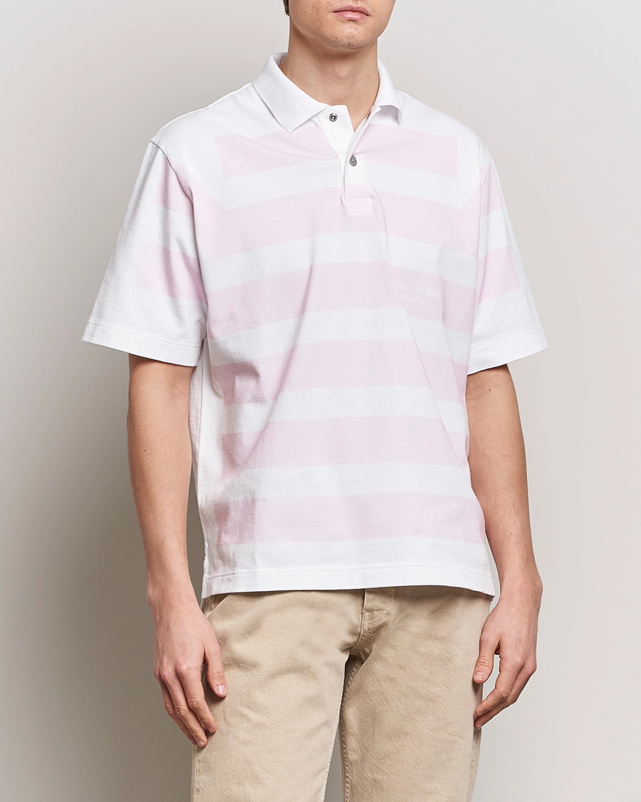 Herr | Nya varumärken | Stone Island | Marina Striped Cotton Poloshirt White