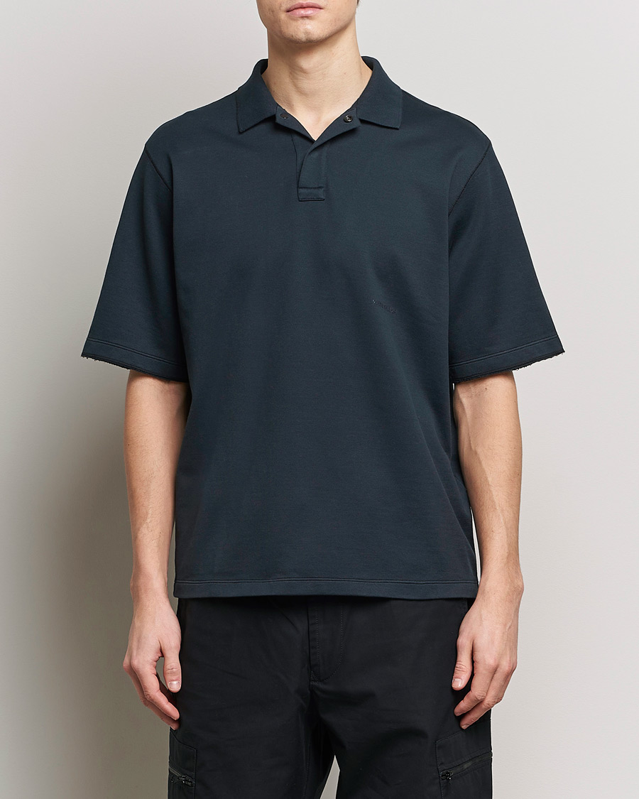 Men |  | Stone Island | Ghost Garment Dyed Organic Cotton Poloshirt Navy Blue